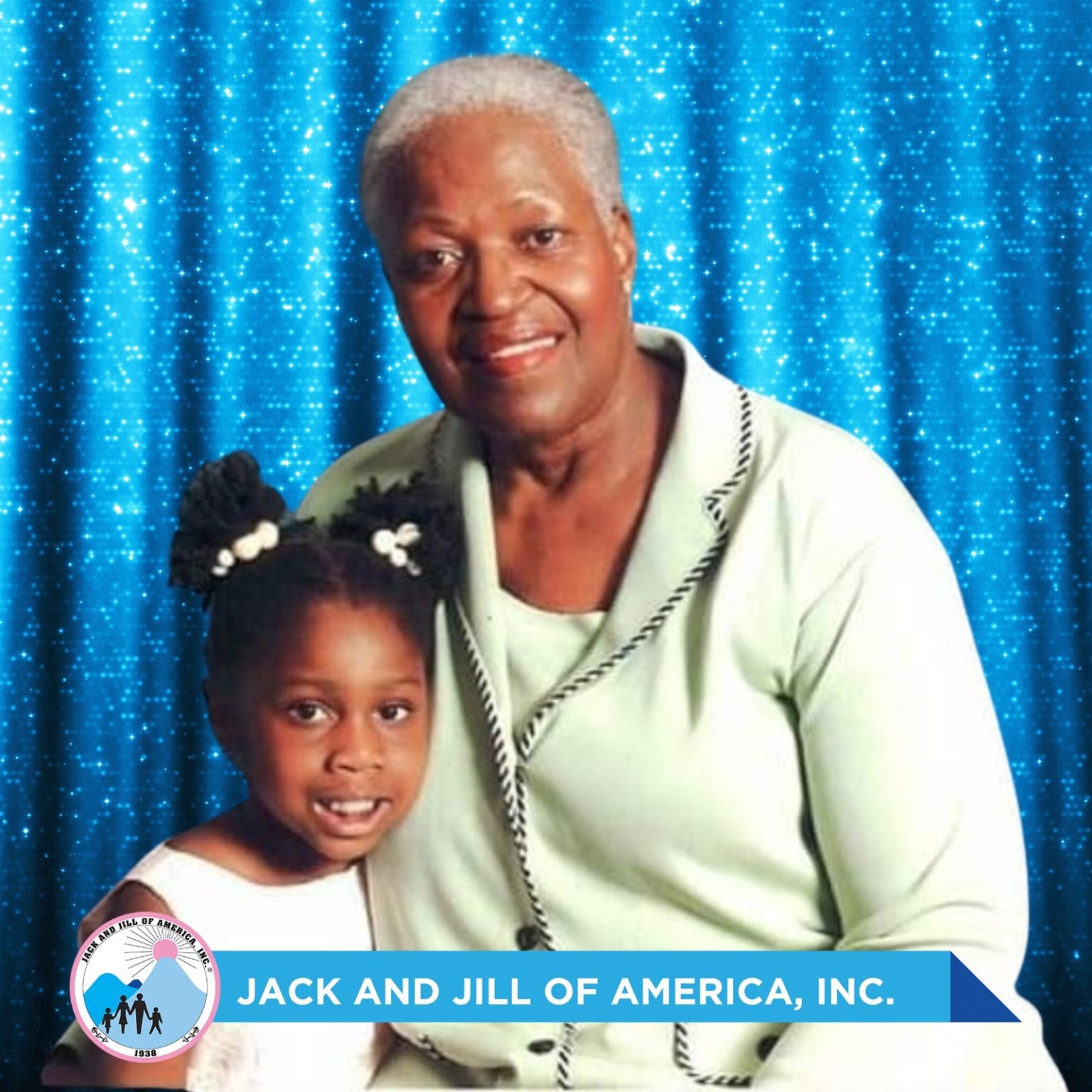 Elderly woman with a young girl at the Jack and Jill of America photo booth