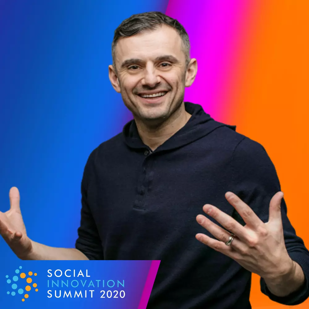 Man in a black hoodie at the Social Innovation Summit 2020 photo booth