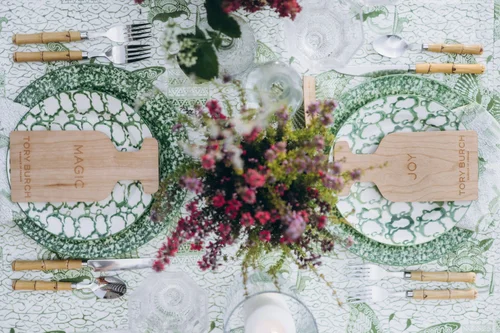 Tory Burch Essence of Dreams place settings from above