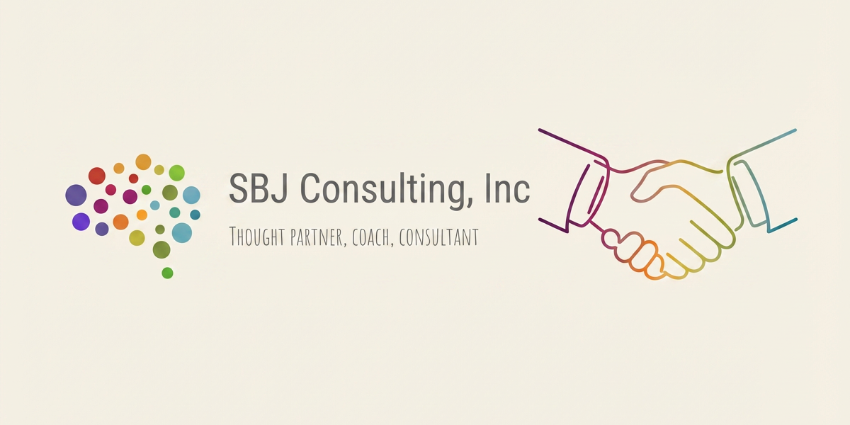 SBJ Consulting partnership blog header with a handshake icon