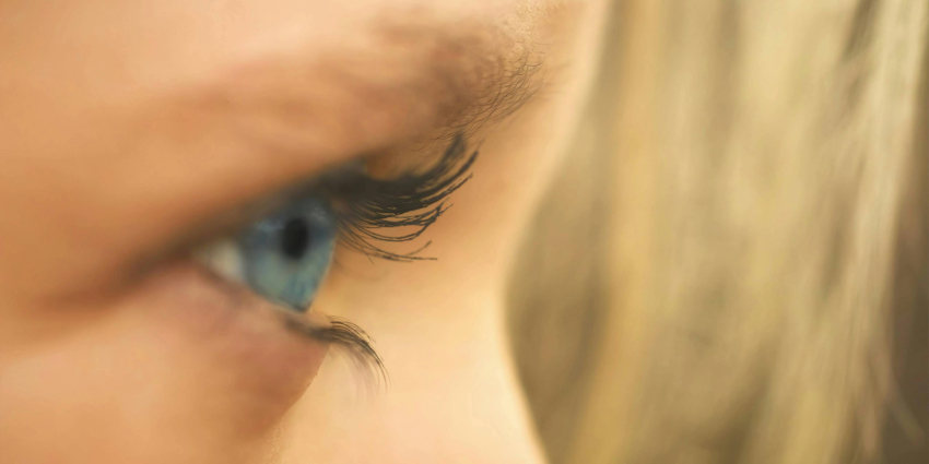 Extreme close-up of a blue eye