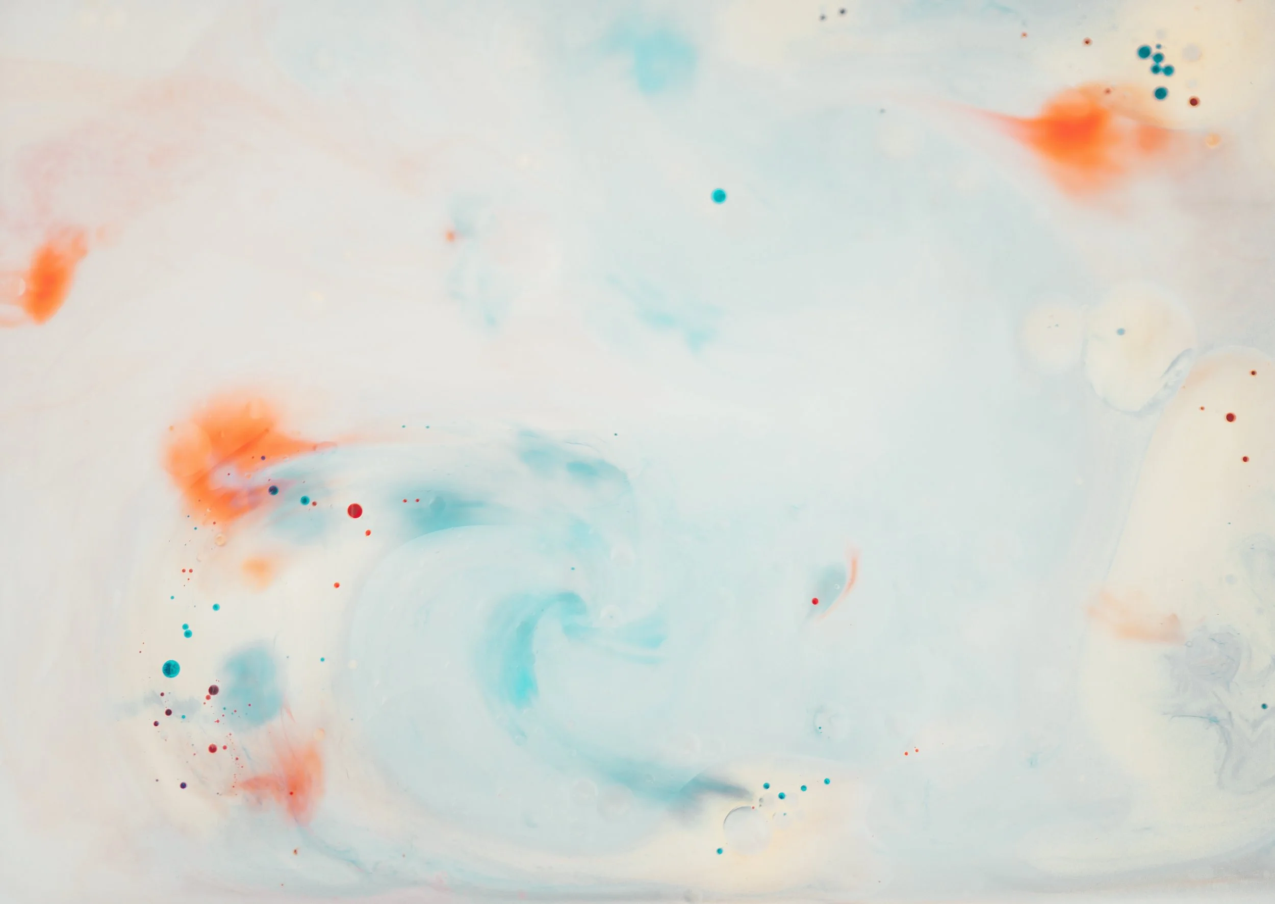 Abstract orange and teal watercolor