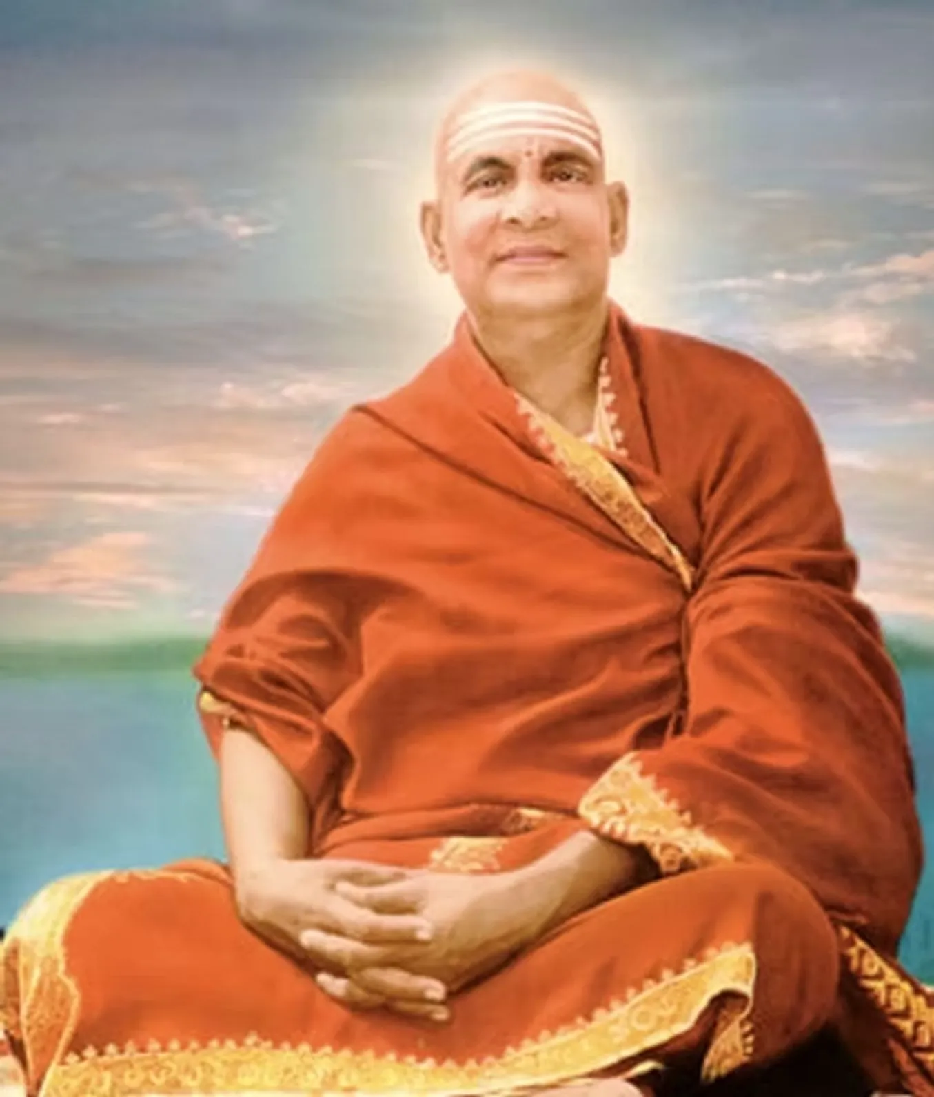Painted portrait of Sri Adi Shankaracharya