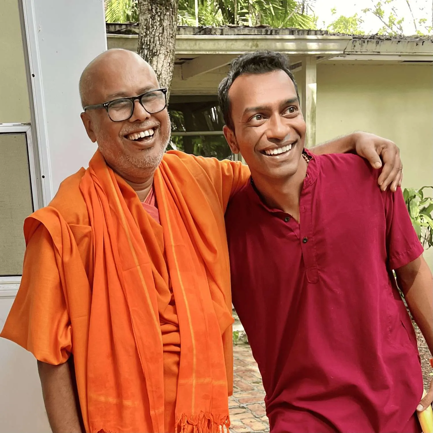 Sri Sudarshan with a swami of the lineage