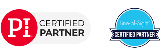 PI Certified Partner and Line-of-Sight Certified Partner badges