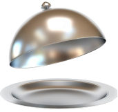Silver restaurant cloche icon