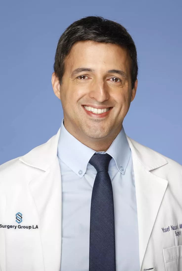 Portrait of Dr. Yosef Nasseri in a Surgery Group LA white coat