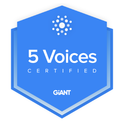 GiANT 5 Voices Certified badge