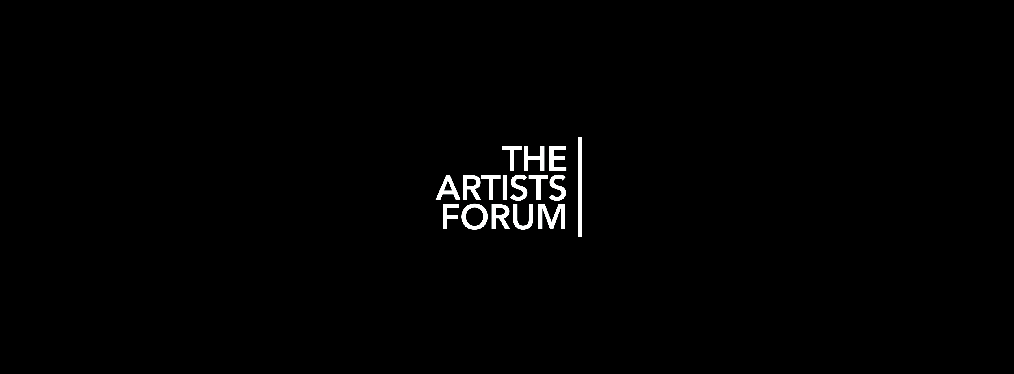 THE ARTISTS FORUM wordmark in white on black