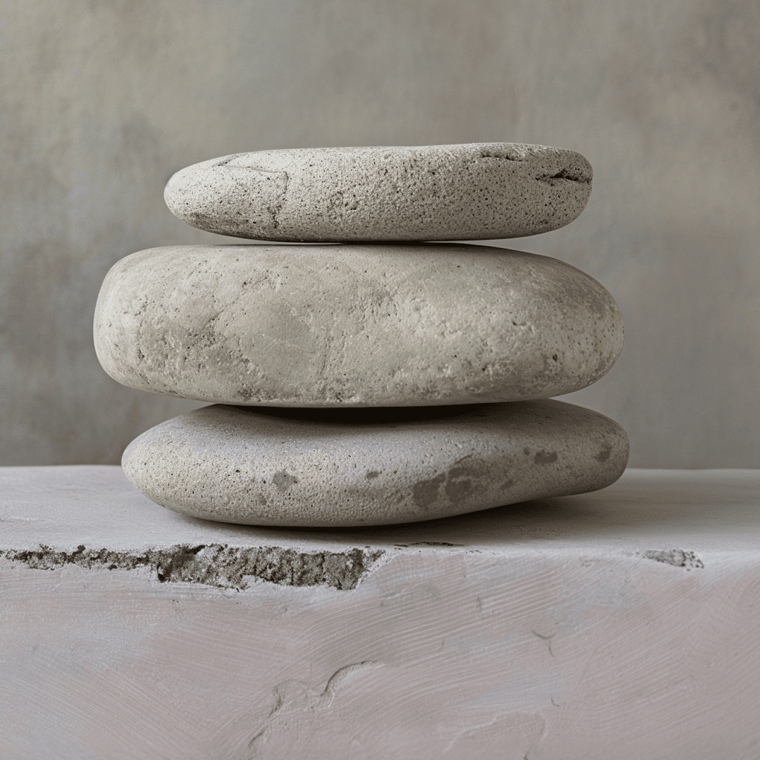 Stacked pale balancing stones