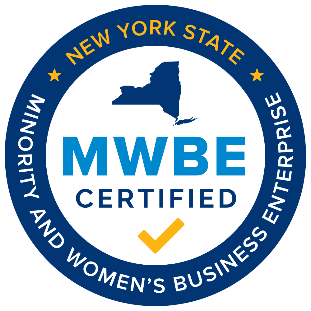 New York State MWBE Certified — Minority and Women's Business Enterprise seal