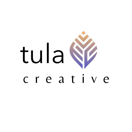Tula Creative logo — leaf mark and wordmark
