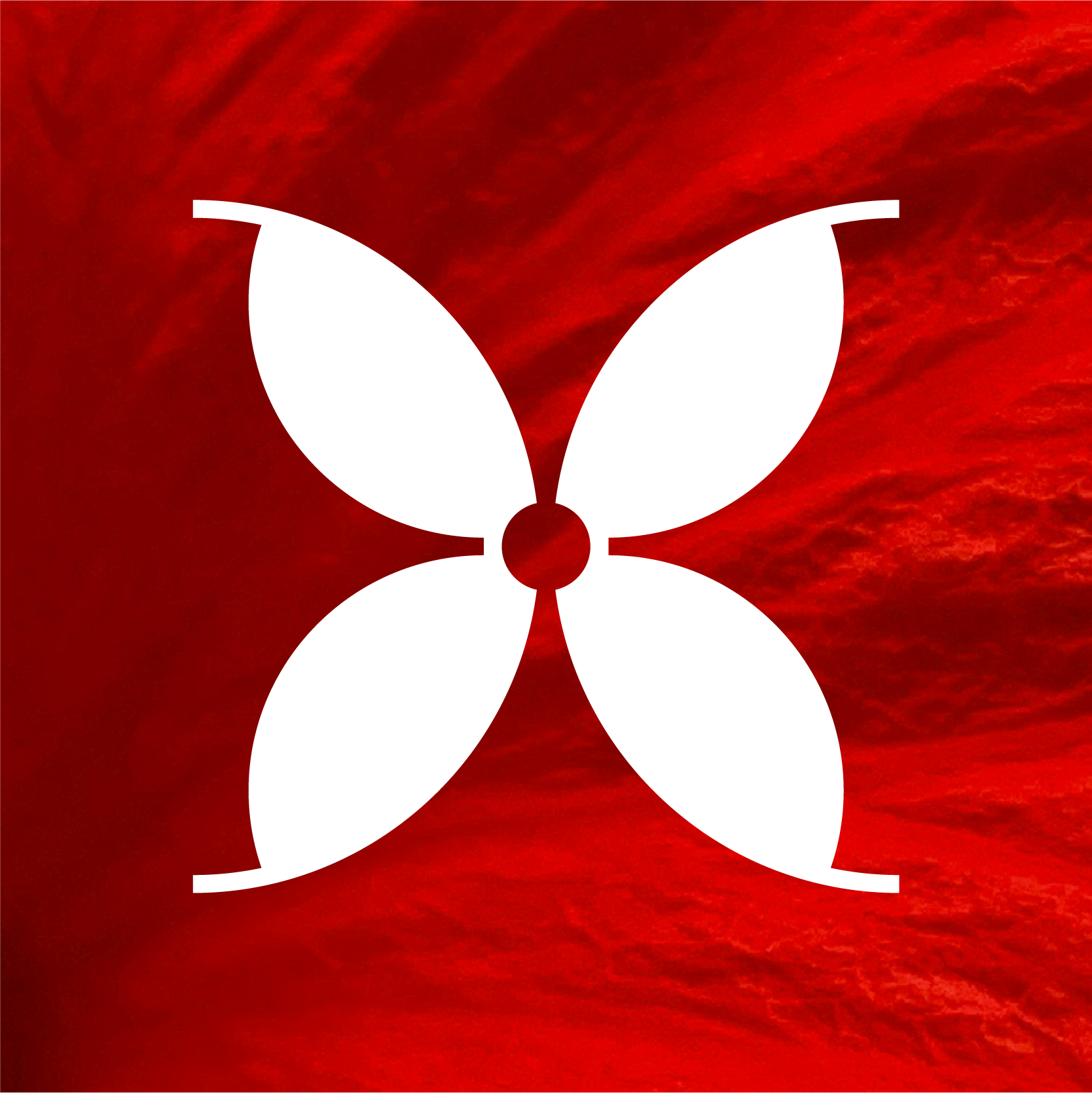 Empower tier icon: white four-petal flower on a red ground