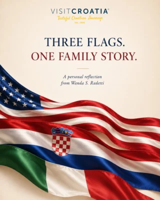 Instagram post: Three Flags. One Family Story. — USA, Croatian and Italian flags