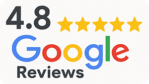 Google Reviews badge — 4.8 star rating for Ohm Spa