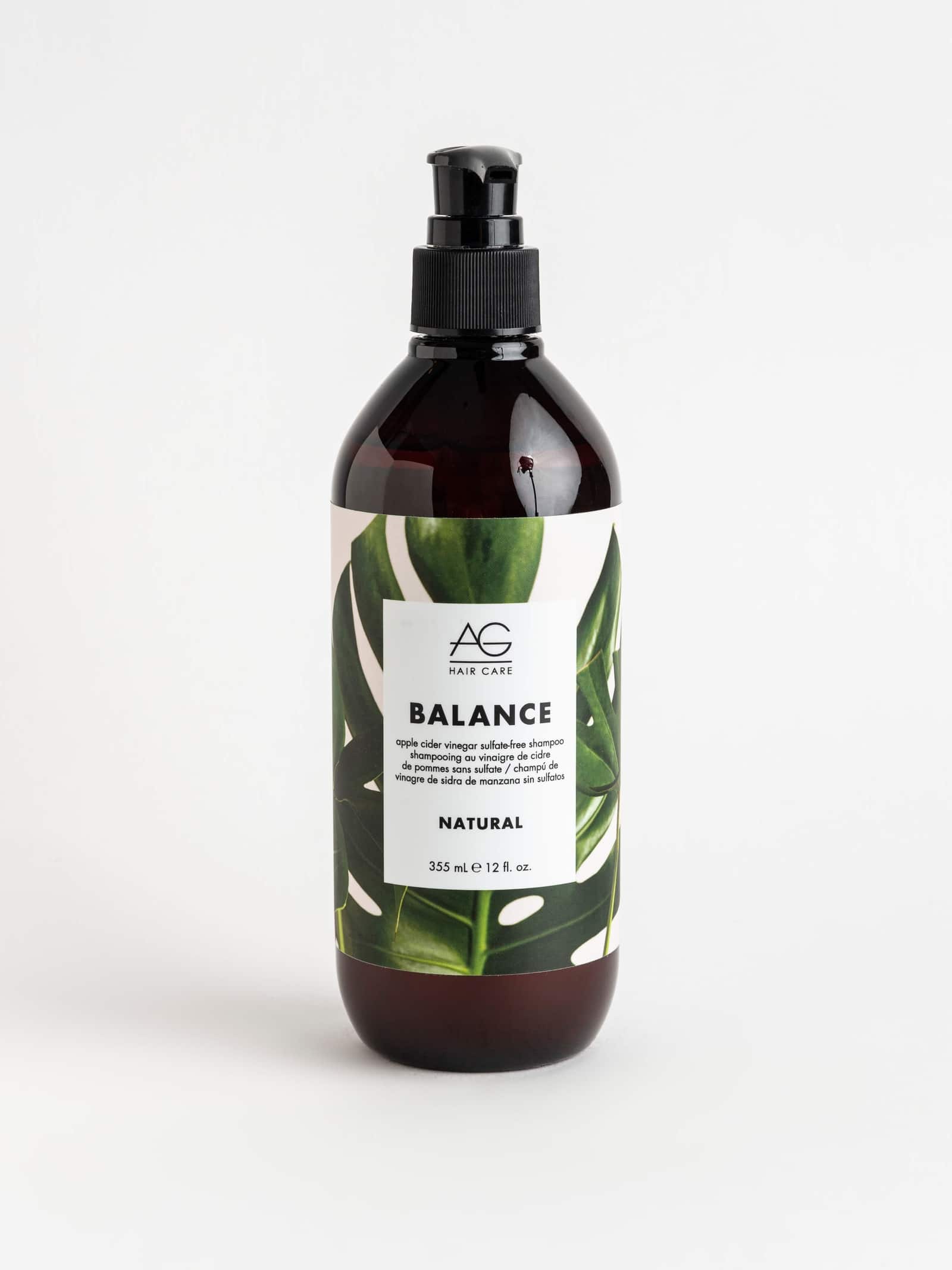 AG Balance apple cider sulfate-free shampoo pump bottle, front label