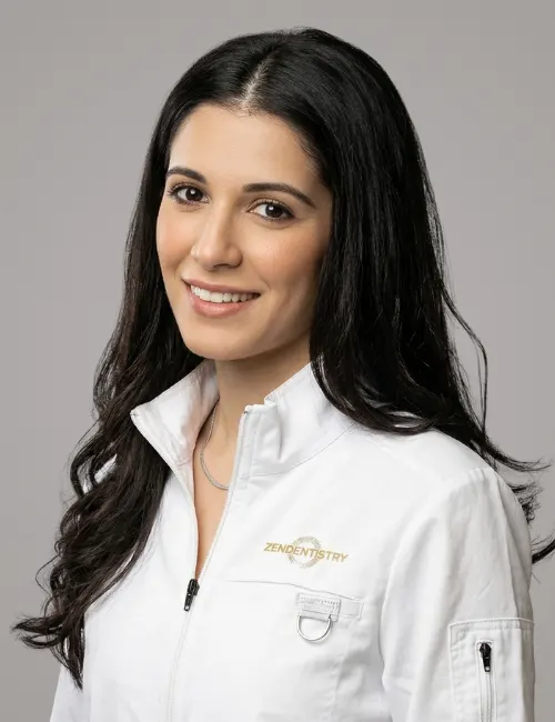 Zen Dentistry dentist in branded white lab coat