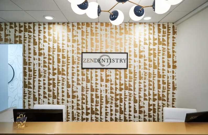 Grand Central reception desk with Zen Dentistry sign