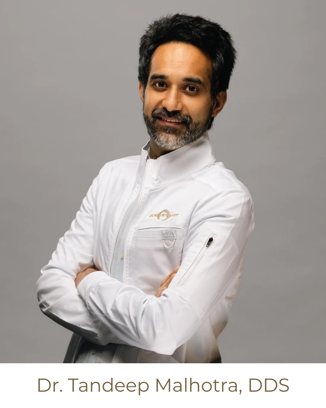 Dr. Tandeep Malhotra, DDS, captioned portrait
