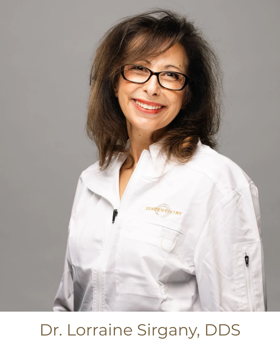 Dr. Lorraine Sirgany, DDS, captioned portrait