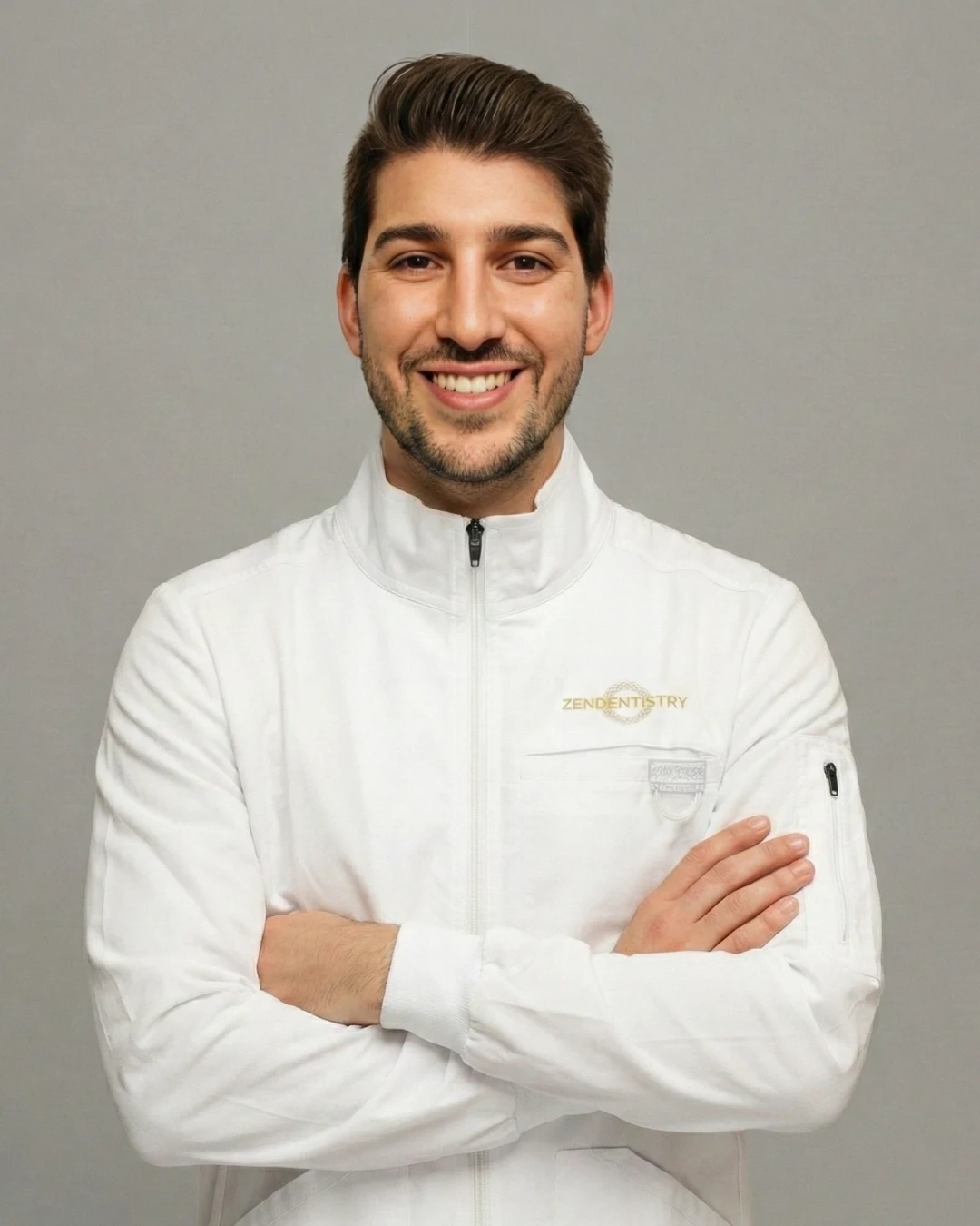 Zen Dentistry dentist in branded white lab coat