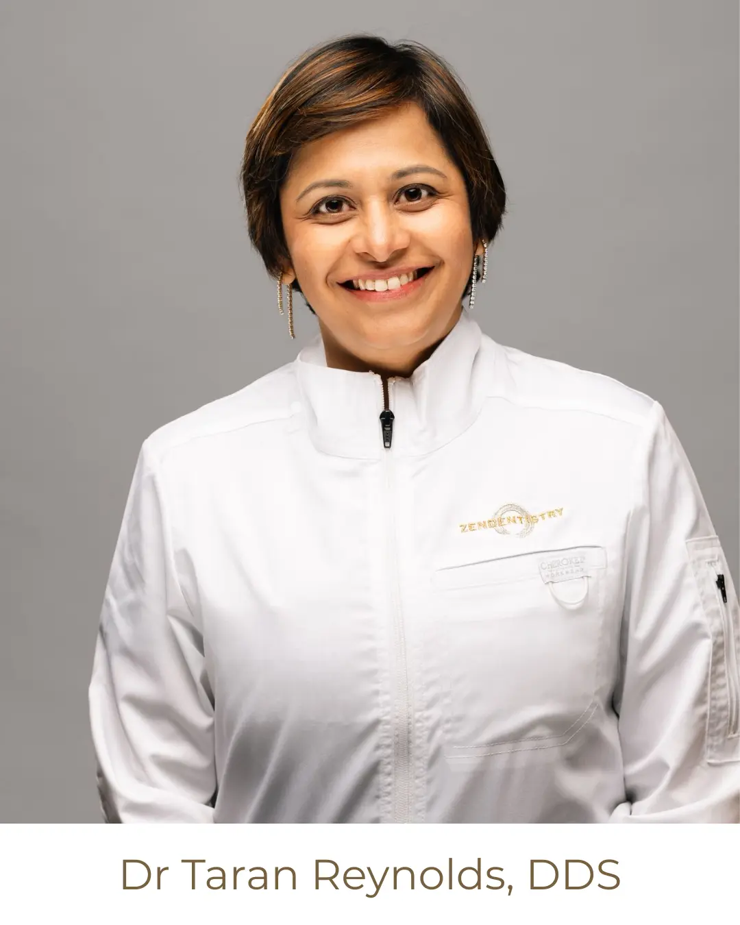 Dr. Taran Reynolds, DDS, captioned portrait